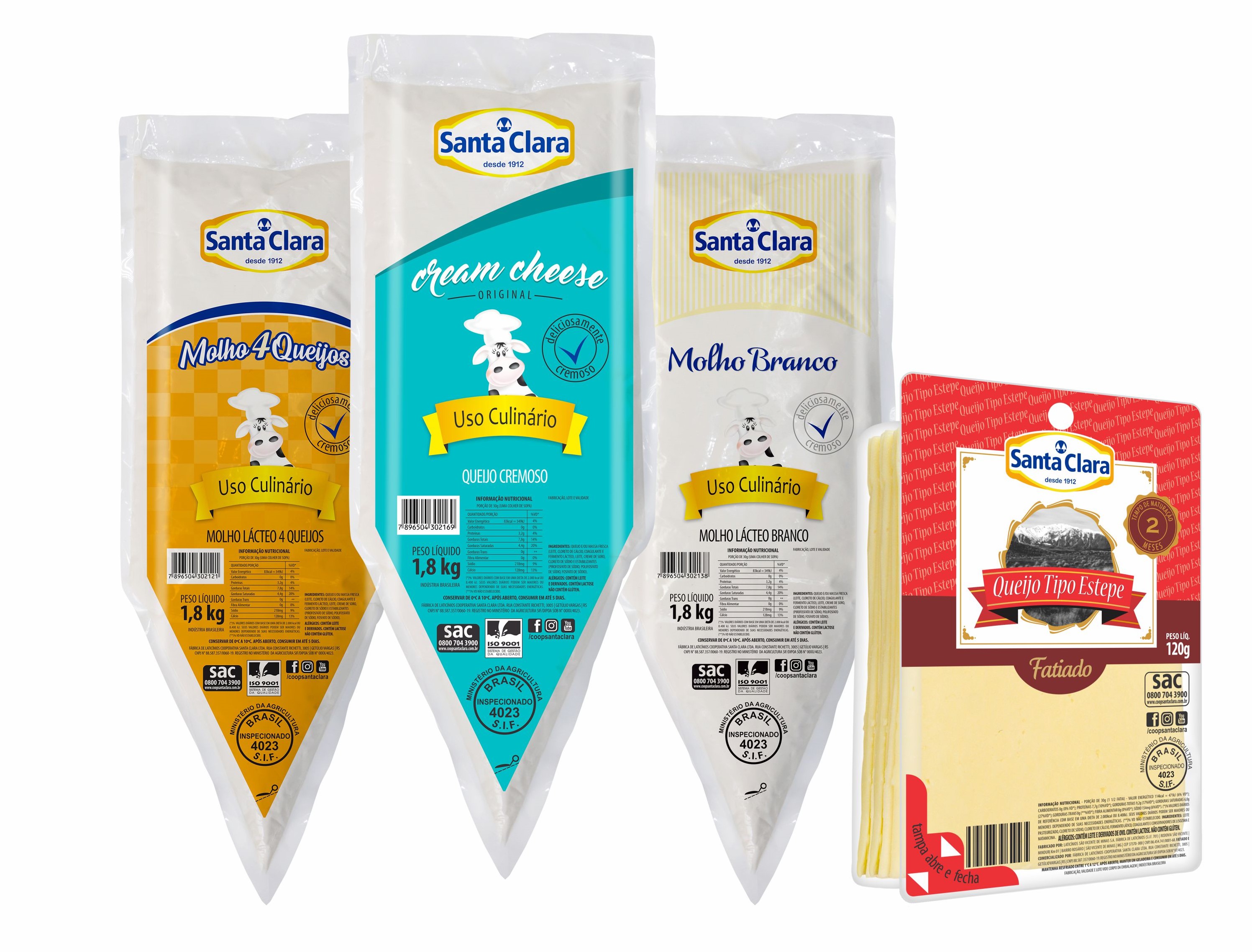 Santa Clara lança Queijo Estepe fatiado e produtos para food service