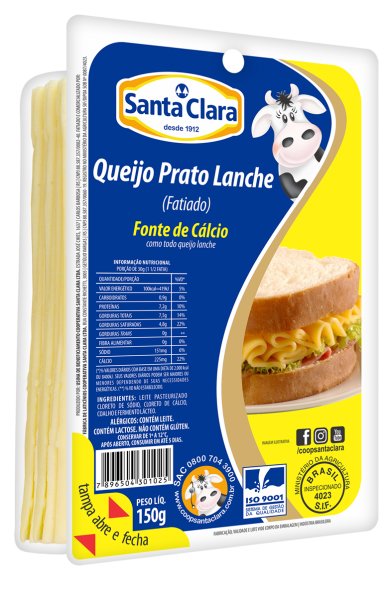 Queijo Prato Lanche Fatiado 150g