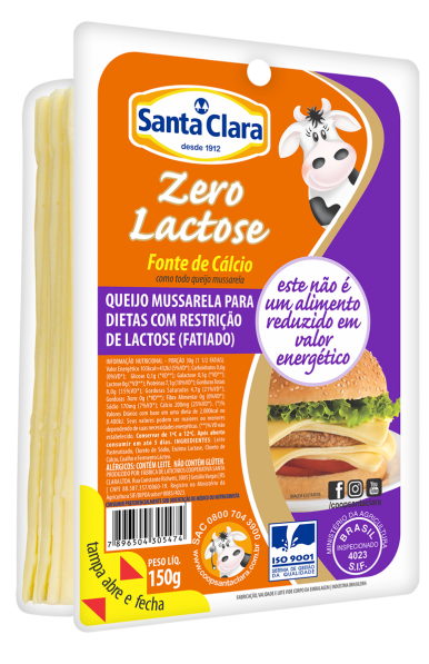 Queijo Mussarela Zero Lactose Fatiado 150g