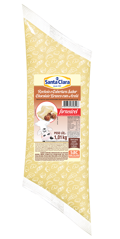 Recheio e Cobertura Sabor Chocolate Branco com Avelã