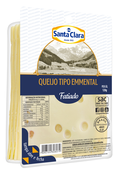 Queijo tipo Emmental Fatiado 120g