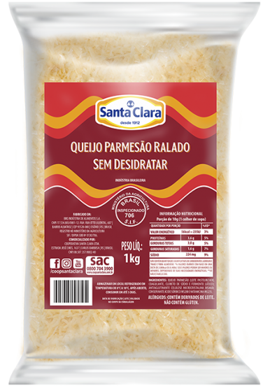 Queijo Parmesão Fresco Ralado 1kg
