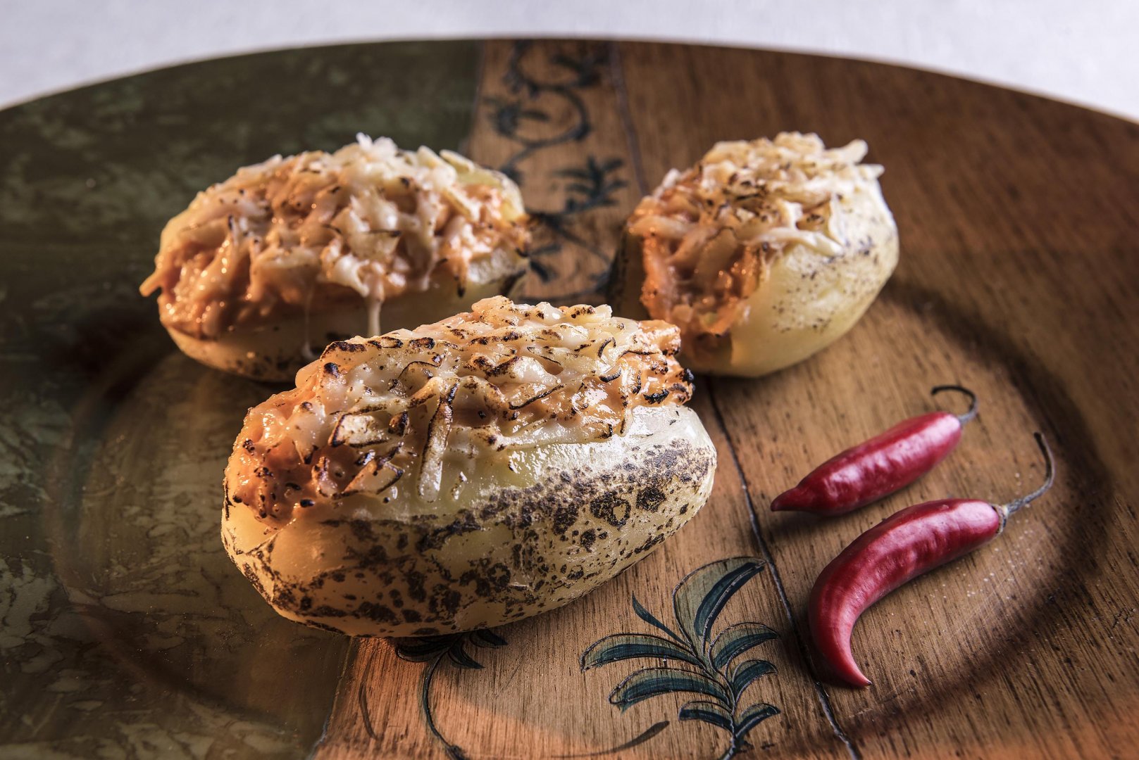 Batata Recheada com Cheddar e Frango
