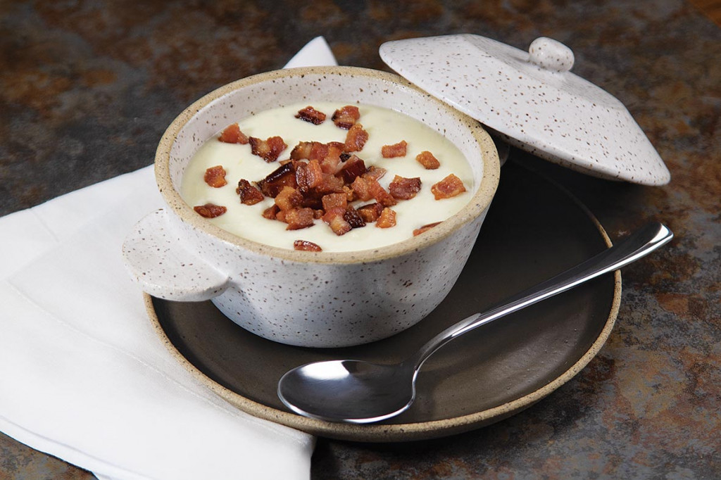 Sopa Creme de Queijo Azul com Bacon Crocante 