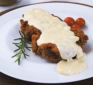 Bife à Milanesa ao Molho de Queijo
