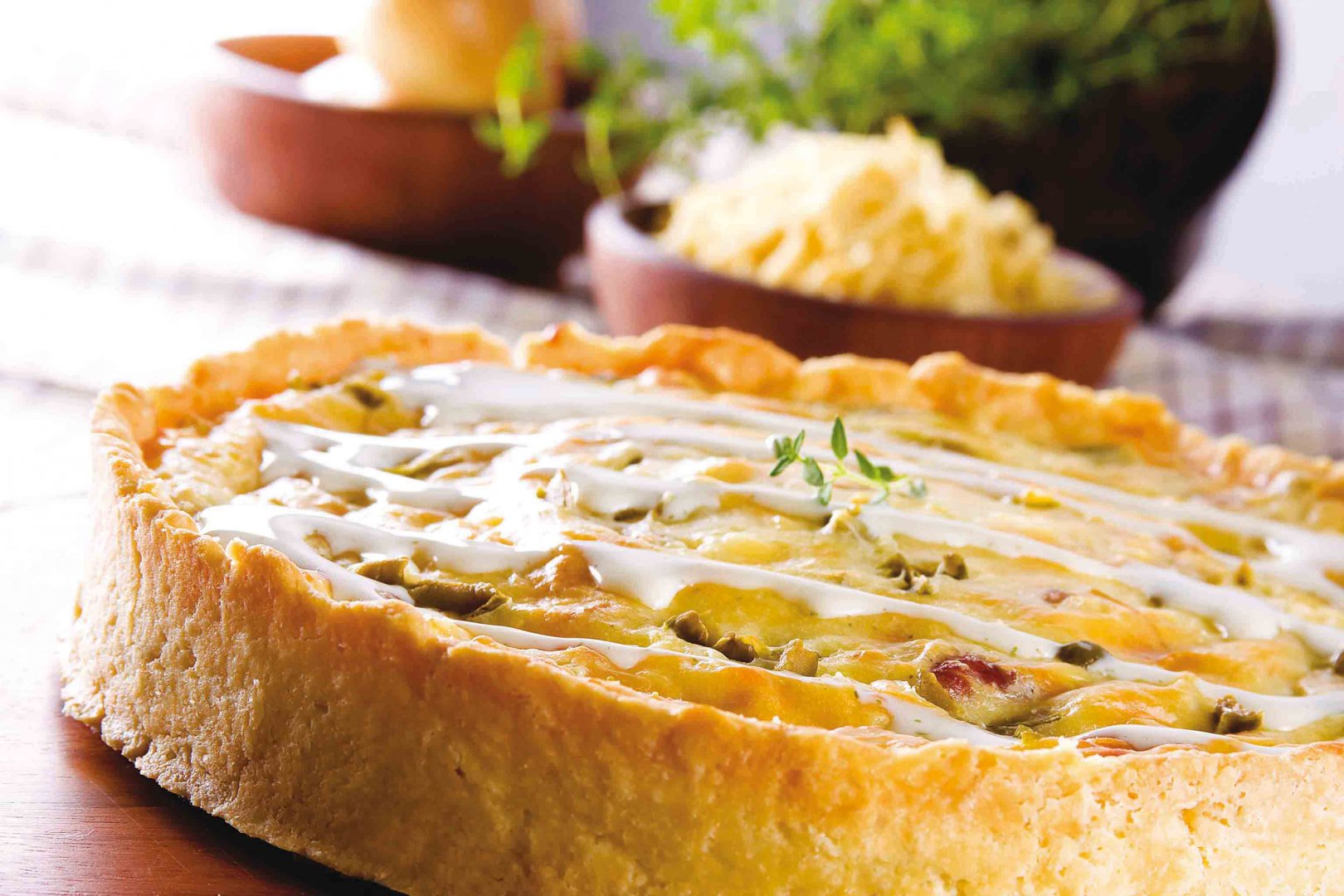Quiche de Queijos e Bacon