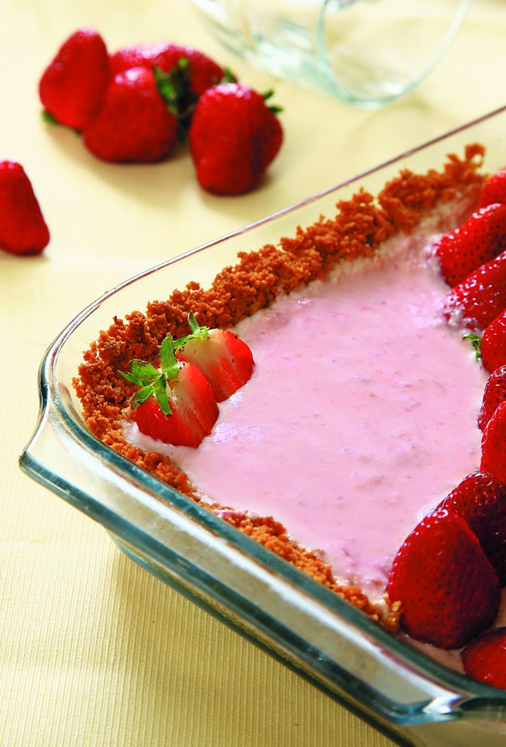 Torta Light de Ricota e Morango