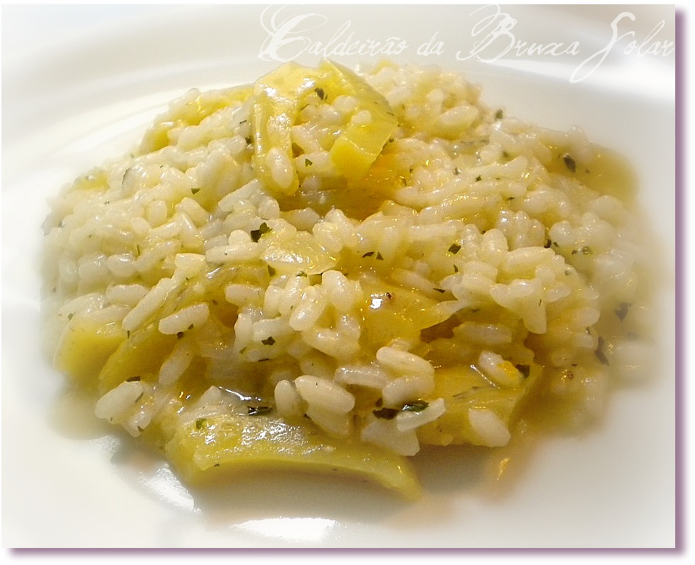 rizoto de alcachofra e queijo